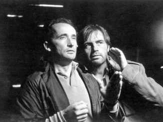 Vytautas Žalakevičius with L. Noreika (on the right) while shooting Nobody Wanted to Die („Niekas nenorėjo mirti“) (A.Zavackio photo)