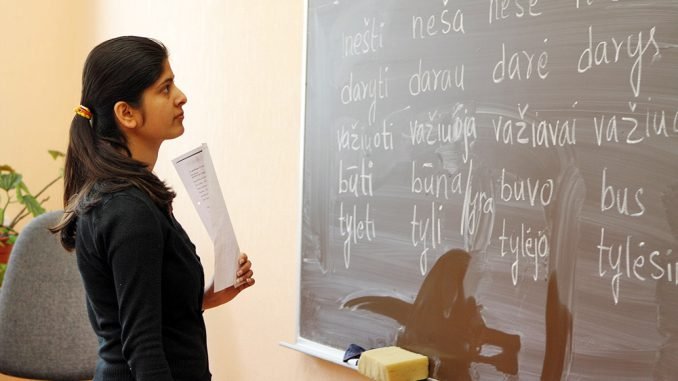 Lithuanian classes at Rukla Refugee Reception Centre