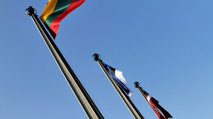 Flags of the three Baltic states