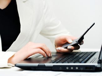 Mobile phone and laptop