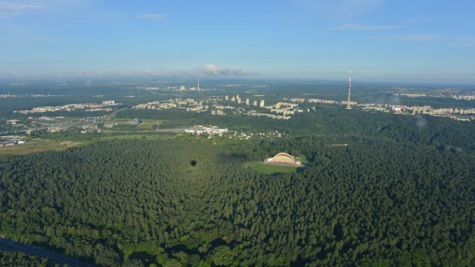 Vilnius from a hot air balloon