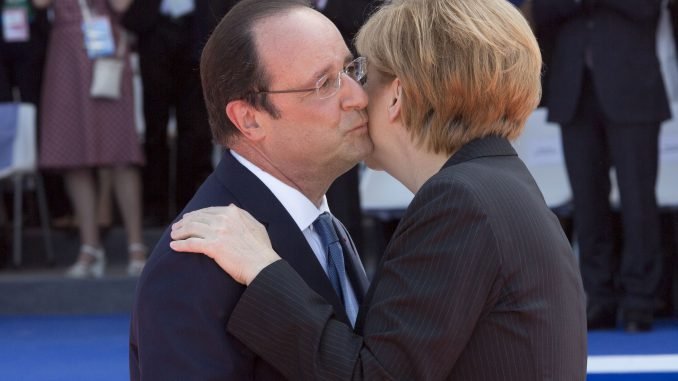 François Hollande with Angela Merkel
