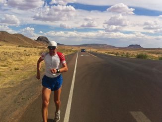 Aidas running across New Mexico, USA. Photo Aidas Ardzijauskas archive