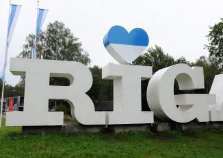 Riga sign. Photo BNN
