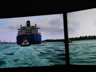 Mock arrival of the Independence LNG facility to the Klaipėda Port