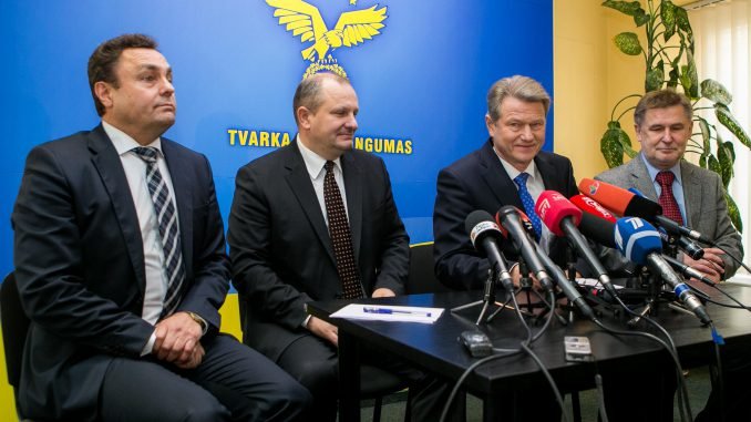 Order and Justice Party leadership: Petras Gražulis, Kęstas Komskis, Rolandas Paksas, Valdas Vasiliauskas