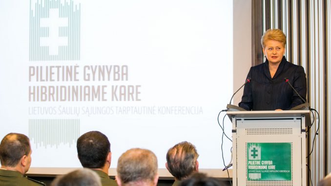 a conference Civil Defence in Hybrid Warfare held by the Lithuanian Riflemen's Union