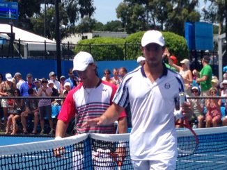 Ričardas Berankis takes on Dutchman Igor Sijsling at Australian Open. Photo by Alex Tigani
