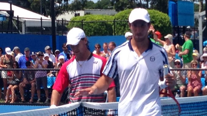 Ričardas Berankis takes on Dutchman Igor Sijsling at Australian Open. Photo by Alex Tigani   