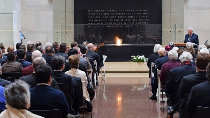 Mr. Berger addresses the International Holocaust Remembrance   Photo Ludo Segers