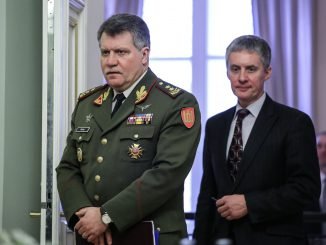 Army Chief Major General Vytautas Jonas Žukas and presidential advisor Valdemaras Sarapinas