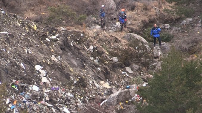 From the crash scene of German wings airliner in France