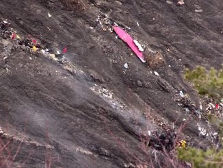On the crash site of the Germanwings air plane in France