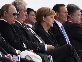 Vladimir Putin, Miloš Zeman, Angela Merkel