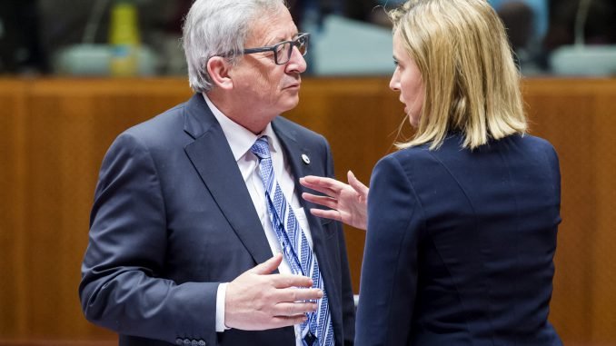 EC President Jean-Claude Juncker and foreign policy chief Federica Mogherini