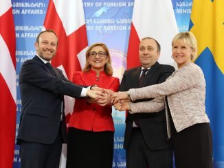 Georgia's Tamar Beruchashvili with foreign ministers of Poland, Denmark and Sweden