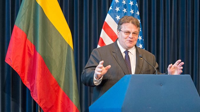 Foreign Minister Linas Linkevicius speaking at the Ronald Reagan Presidential Library  Photo Ludo Segers