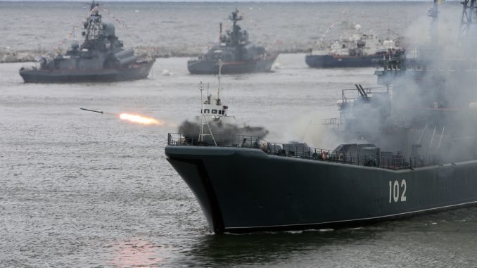 Russian Baltic fleet on exercises in Kaliningrad