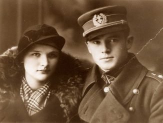 General Storm Jonas Noreika with his future wife Antanina Karpavičiūtė, Palanga circa 1936