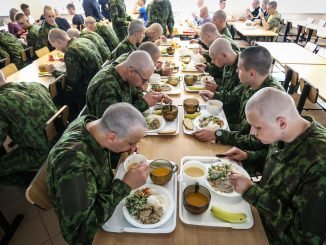 Conscripts in their mess hall