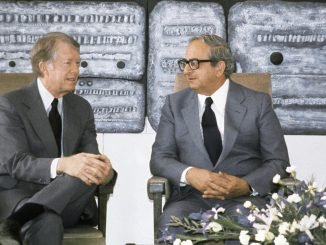 Yitzhak Navon (right) with Jimmy Carter in 1979