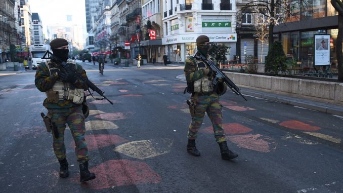 Soldiers patrolling Brussels streets after attacks