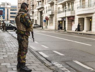Soldiers guarding hotel in Brussels Photo Ludo Segers