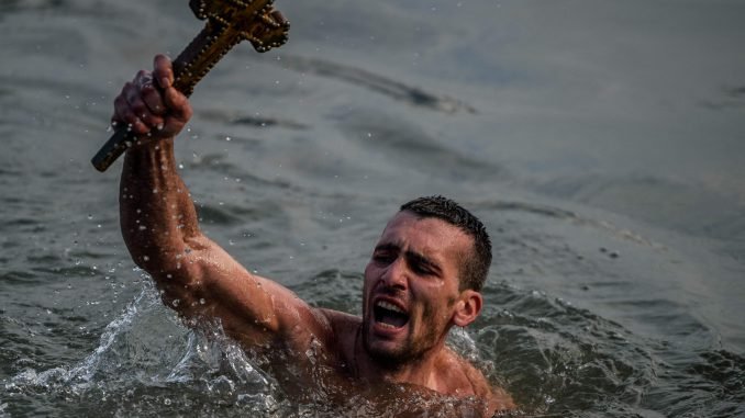 An Orthodox Christian with a cross