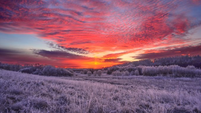 A beautiful winter sunset