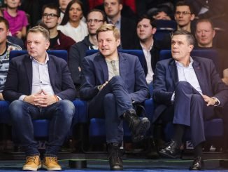 Liberal politicians Eligijus Masiulis, Remigijus Šimašius, Linas Kvedaravičius