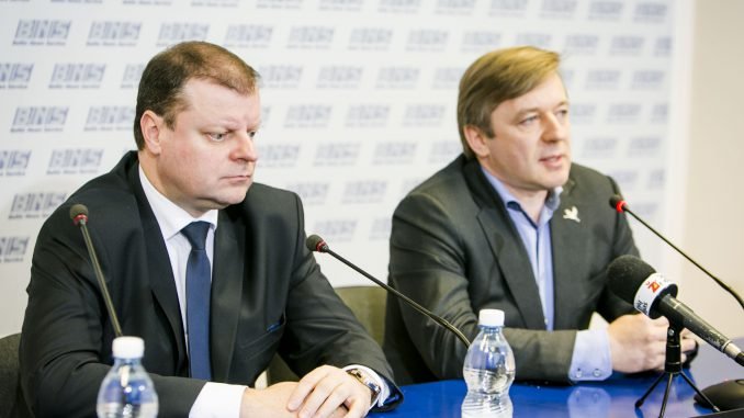 Minister Saulius Skvernelis and Peasants and Greens leader Ramūnas Karbauskis