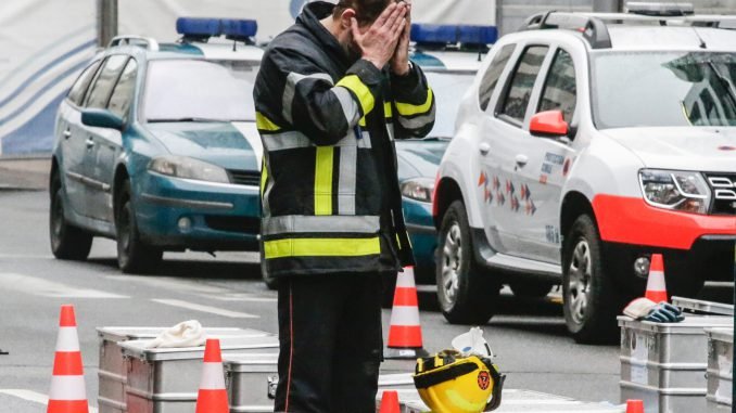 A firefighter in Brussels