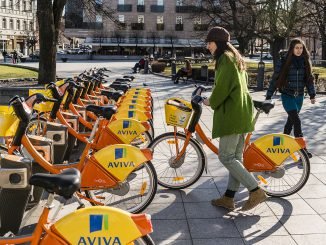 Orange Bicycles return to Vilnius Streets.   Photo © Ludo Segers @ The Lithuania Tribune