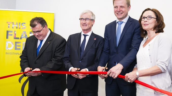 Foreign Minister Linkevičius, Minister President Geert Bourgeois, Vilnius mayor  Remigijus Šimašius and Claire Tillekaerts Photo © Ludo Segers @ The Lithuania Tribune