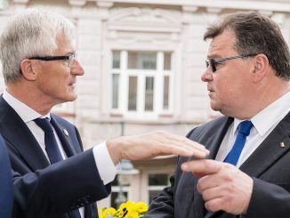 Flemish Minister-President Bourgeois with Foreign Minister Linas Linkevičius