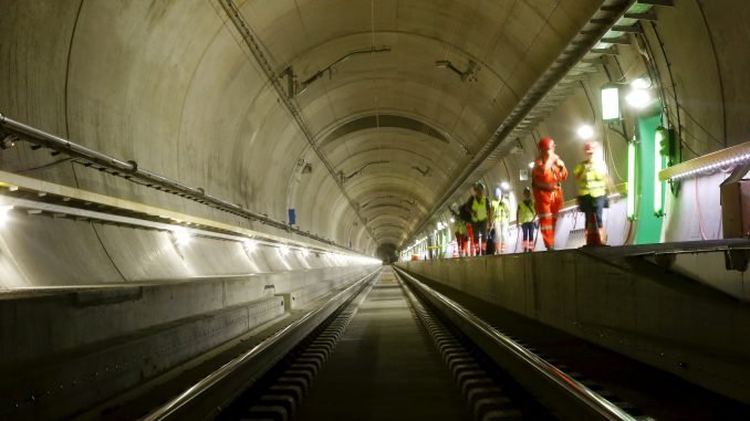 Underground railway tunnel