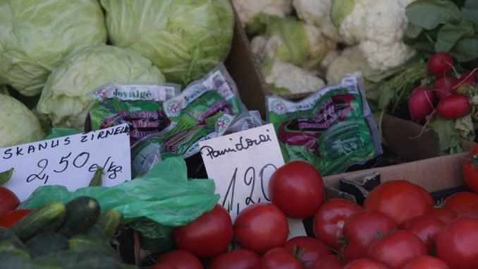 Vegetables on sale at Kaunas market
