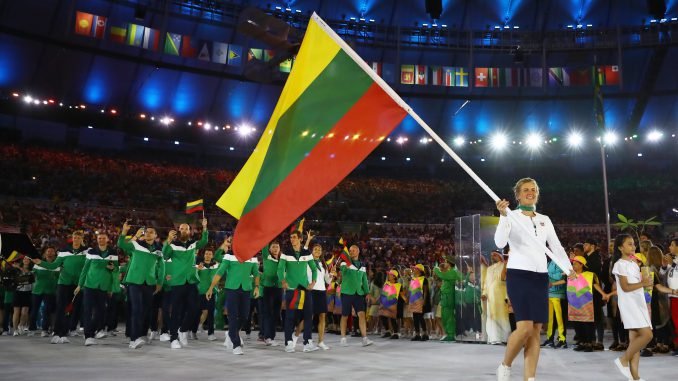 Team Lithuania at the opening ceremony of Rio Olympics