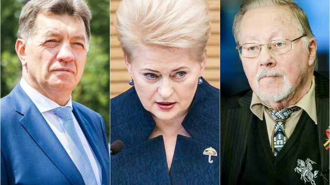 PM Algirdas Butkevičius, President Dalia Grybauskaitė, Vytautas Landsbergis