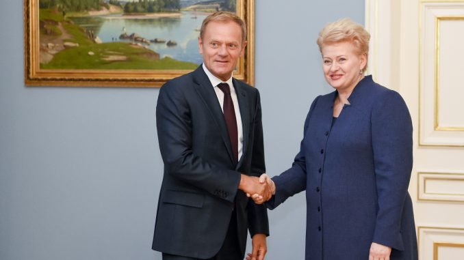 Dalia Grybauskaitė with Donald Tusk meeting in Vilnius