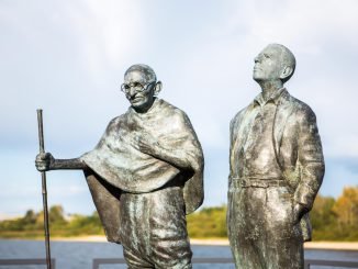 M.Gandhi and H.Kallenbach sculpture in Lithuania