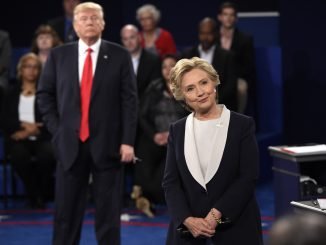 H. Clinton and  D. Trumpo during the thirds Presidential debate