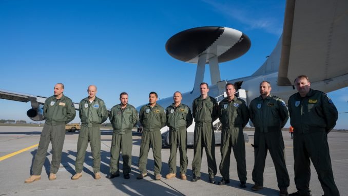 US surveillance plane in the Zuokniai airport in Lithuania