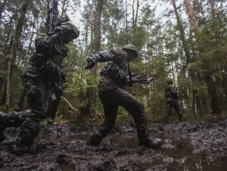Lithuanian soldiers in training