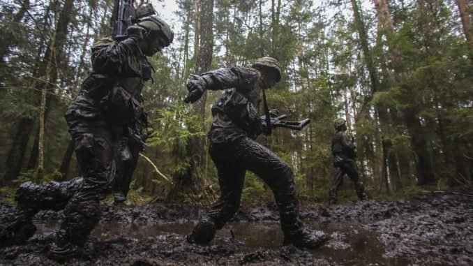Lithuanian soldiers in training