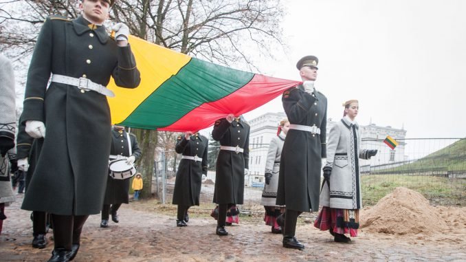 Flag raising ceremony on the Geidiminas' castle 2017