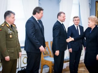 Vytautas Jonas Žukas, Raimundas Karoblis, Saulius Skvernelis, Viktoras PranckietisRaimundas Karoblis, Saulius Skvernelis, Viktoras Pranckietis and Dalia Grybauskaitė