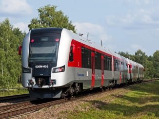 Lithuanian state-run railway company train