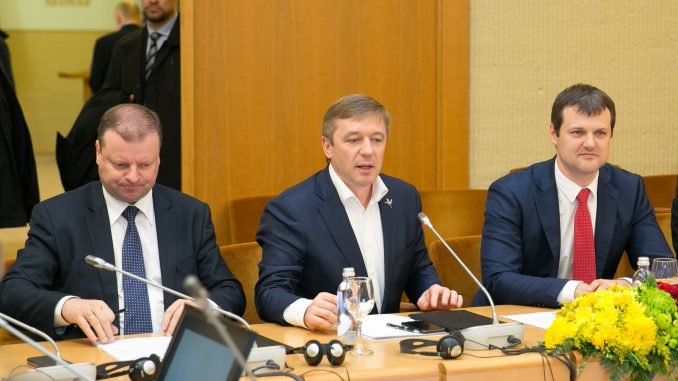 Saulius Skvernelis, Ramūnas Karbauskis and Gintautas Paluckas