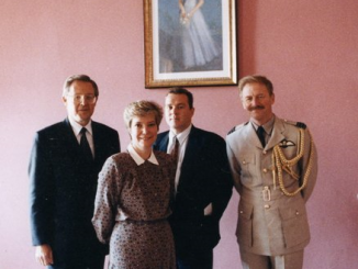 H.E. Ambassador Michael Peart, His wife and David Holliday on the right hand side